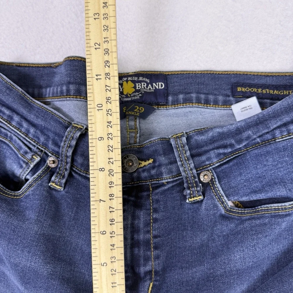Lucky Brand Brooke Straight Ankle Jeans Women's 8/29 Blue Denim‎ Mid Rise